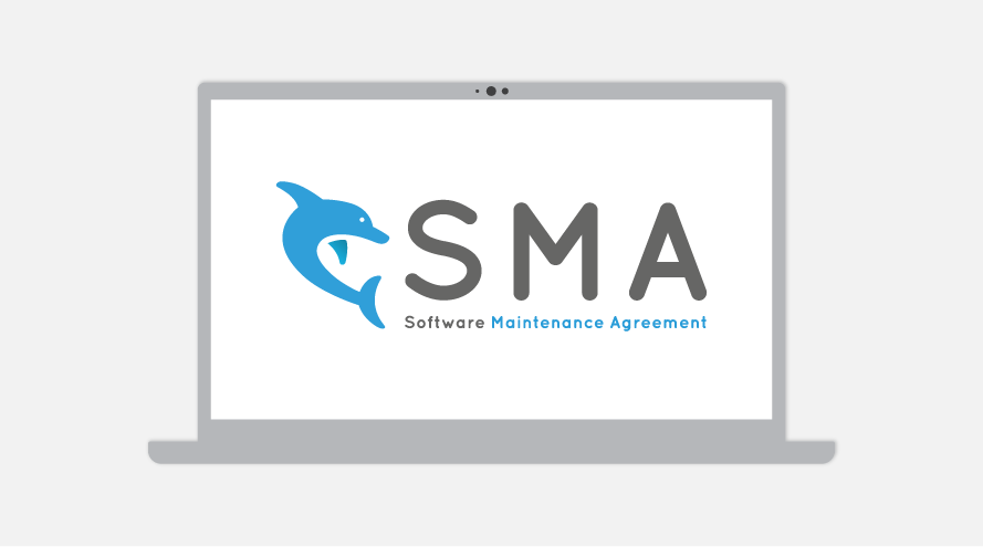 Software Maintenance Agreement logo displayed on a laptop